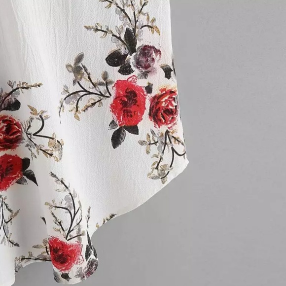 SALE!! Chiffon casual sleeveless floral top - Picture 4 of 8